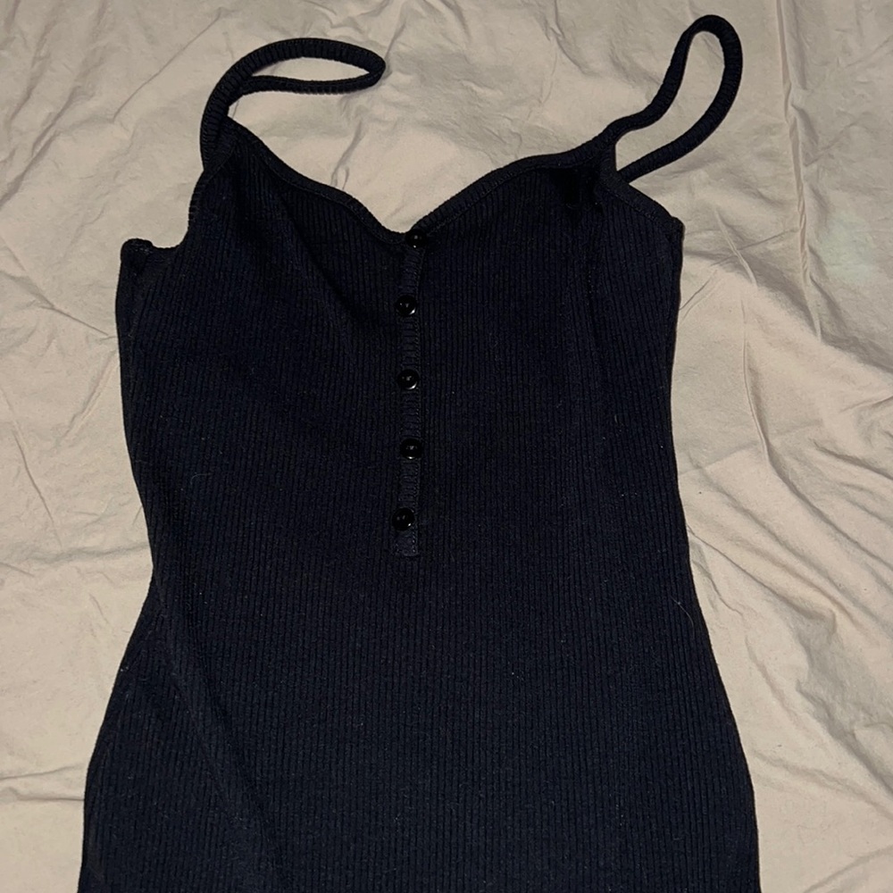 Black dress with buttons slim fit